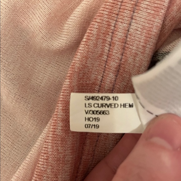 Banana Republic Luxespun Curved Hem T-shirt Gray & Pink Soft Lightweight Size S - Picture 9 of 10